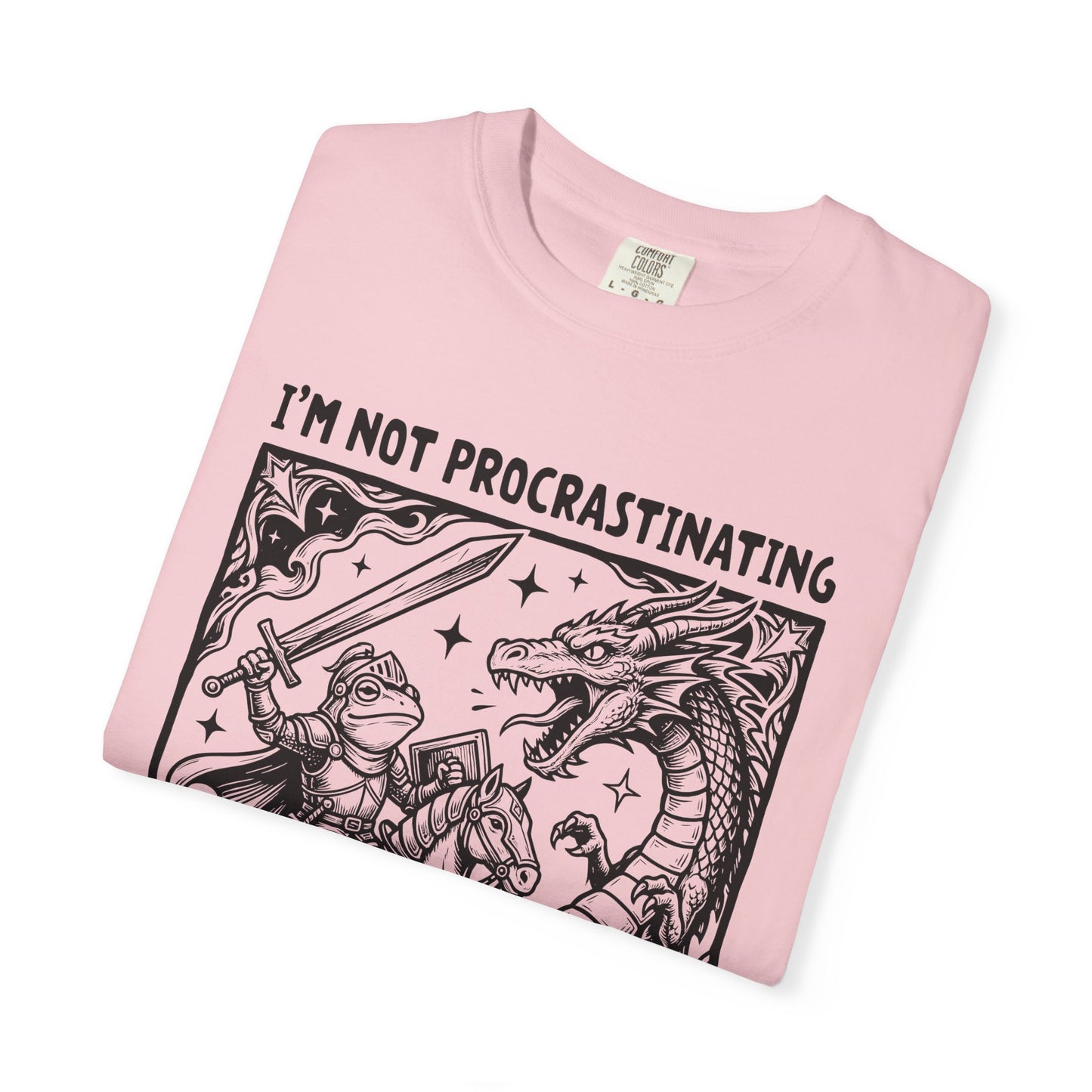 I'm Not Procrastinating I'm Doing Side Quests T-Shirt, Funny Gamer Tee, RPG Knight vs Dragon Shirt, Fantasy Gaming Graphic T-Shirt, Nerd Gift