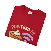 Powered by Pie and Wi-Fi T-Shirt, Funny Unisex Tee, Gift for Pie Lovers, Tech Enthusiasts, Perfect for Holidays and Parties