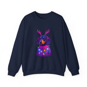 Dachshund Reindeer Sweater Crewneck Sweatshirt | Neon Holiday Dog Art
