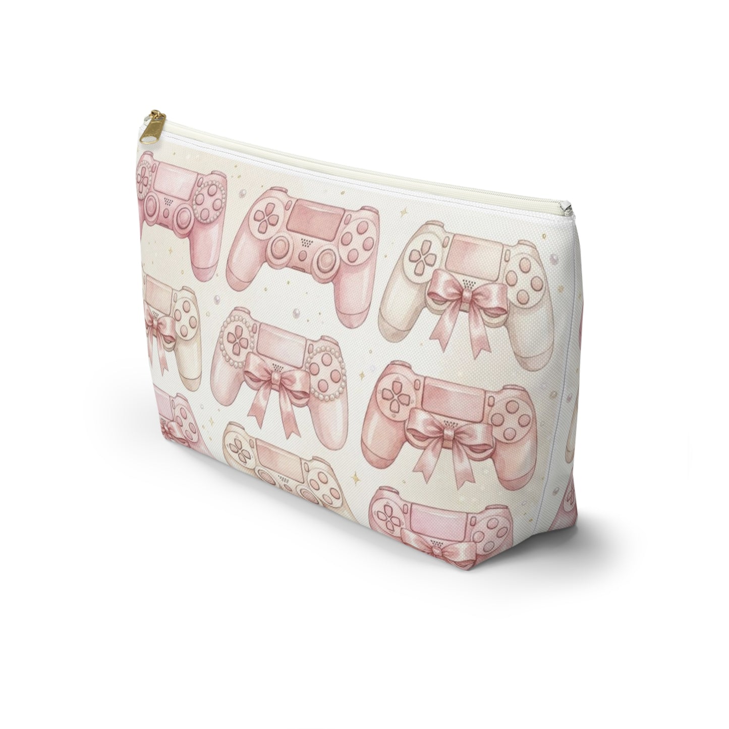 Pink Game Controller Pattern Accessory Pouch