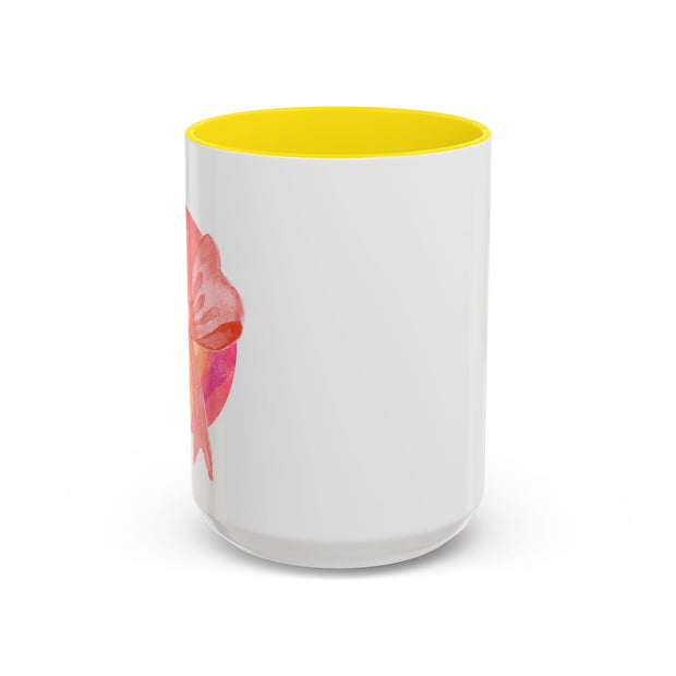 Pink/Yellow Planet Wrapped In A Bow Accent Coffee Mug