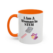 'I Am A Woman In STEM' Accent Coffee Mug