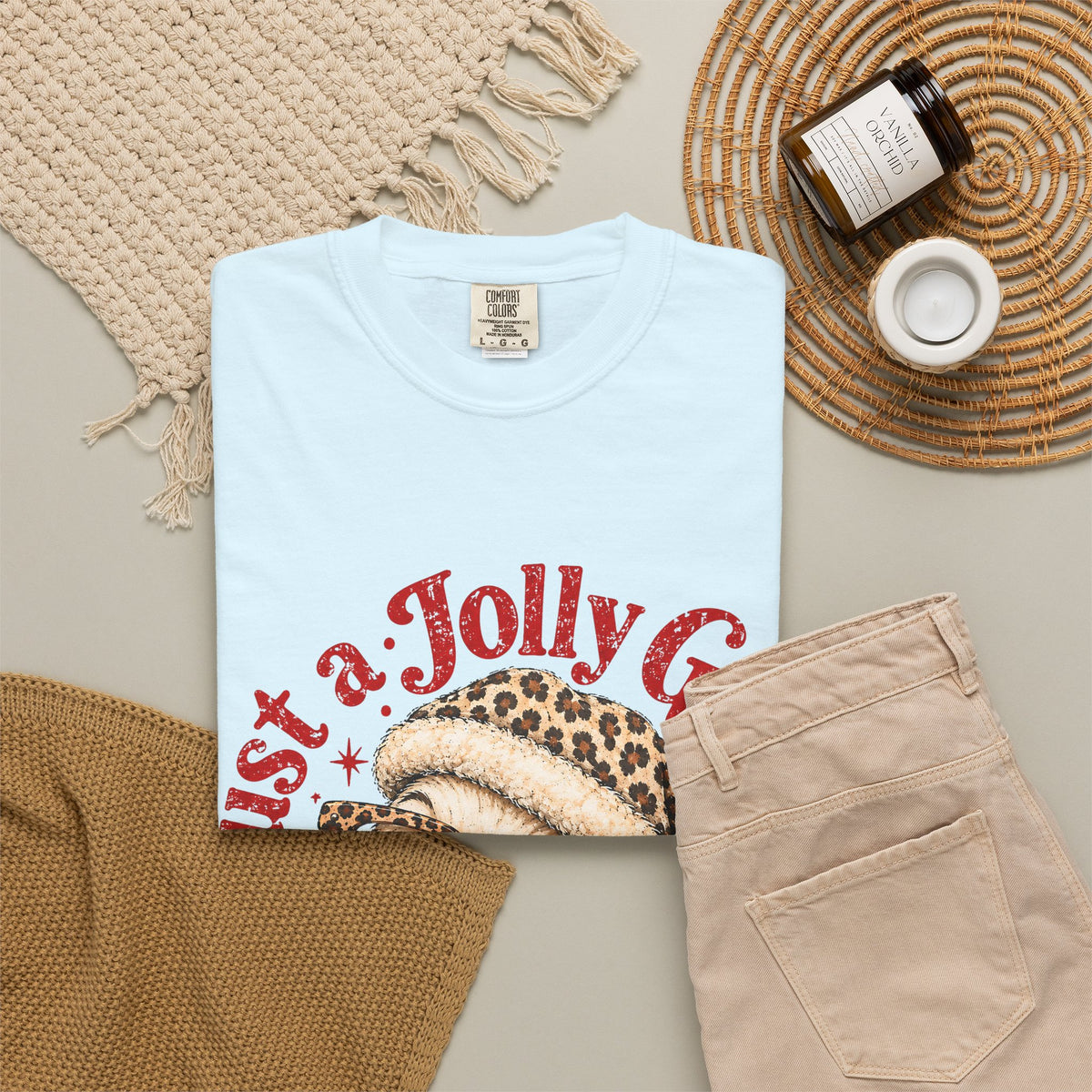 Jolly Goose Christmas Shirt, Funny Christmas Goose Tee, Leopard Santa Goose Shirt, Goose Lover Gift, Retro Holiday T-Shirt