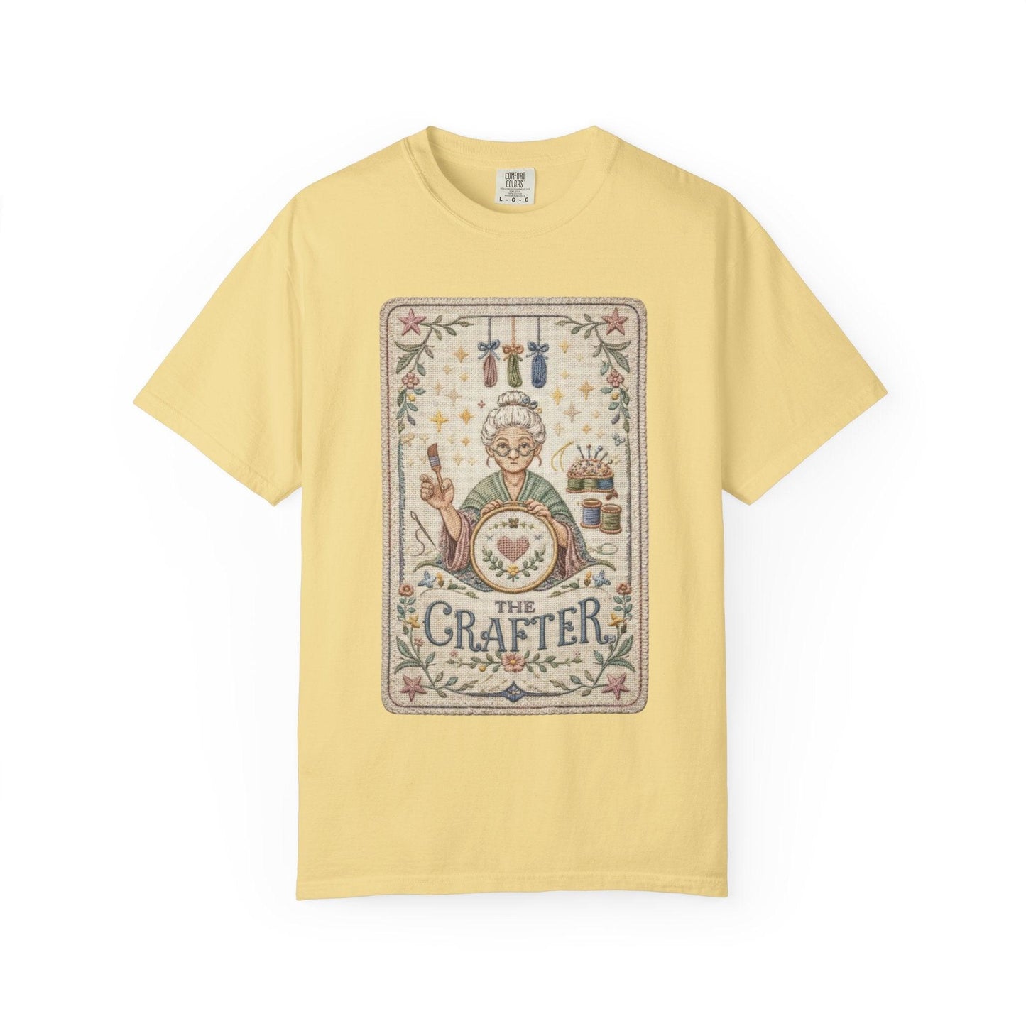 The Crafter Illustration T-Shirt | Vintage Crafting Design, Sewing Embroidery