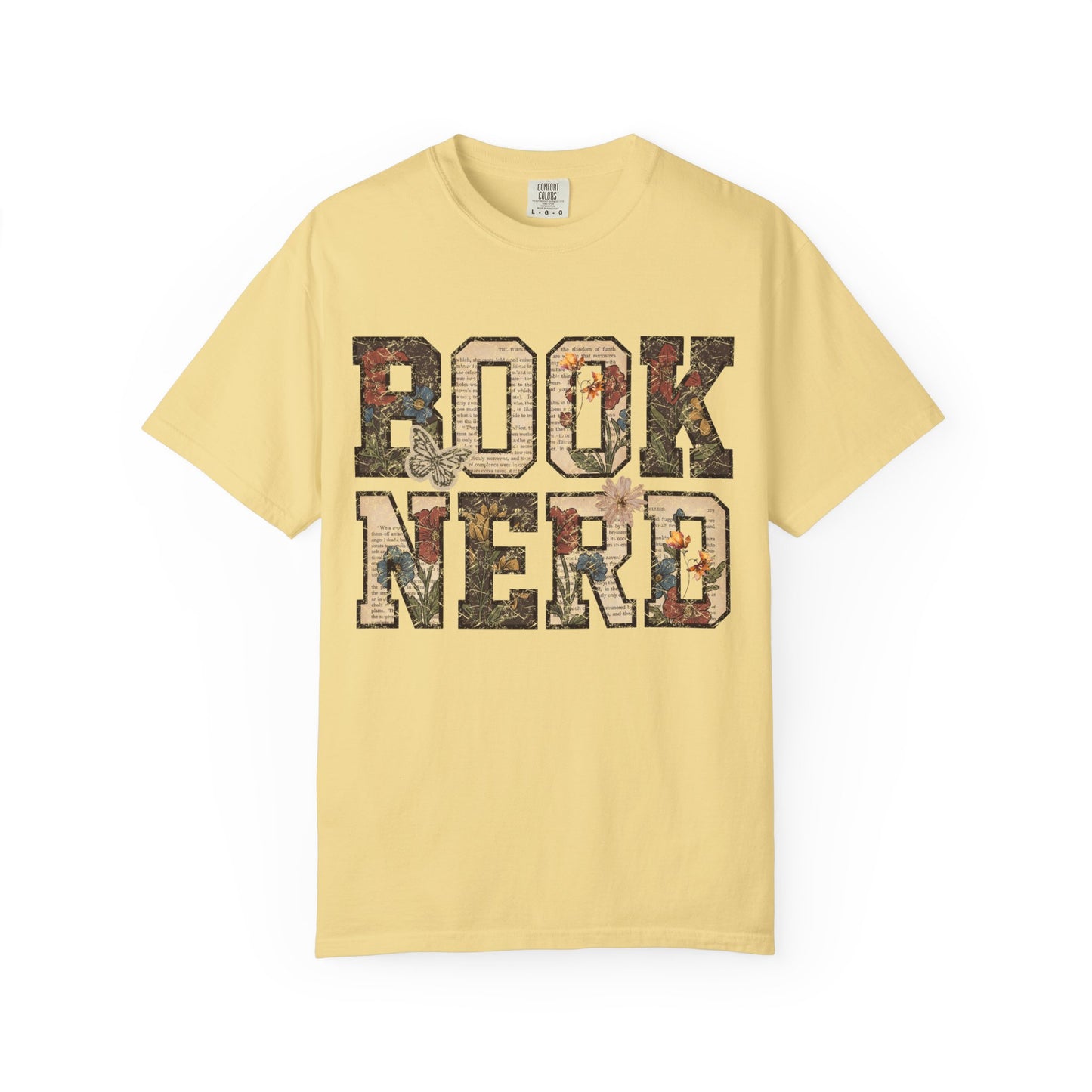 Book Nerd T-Shirt | Vintage Collage Lettering, Reading Lover Tee