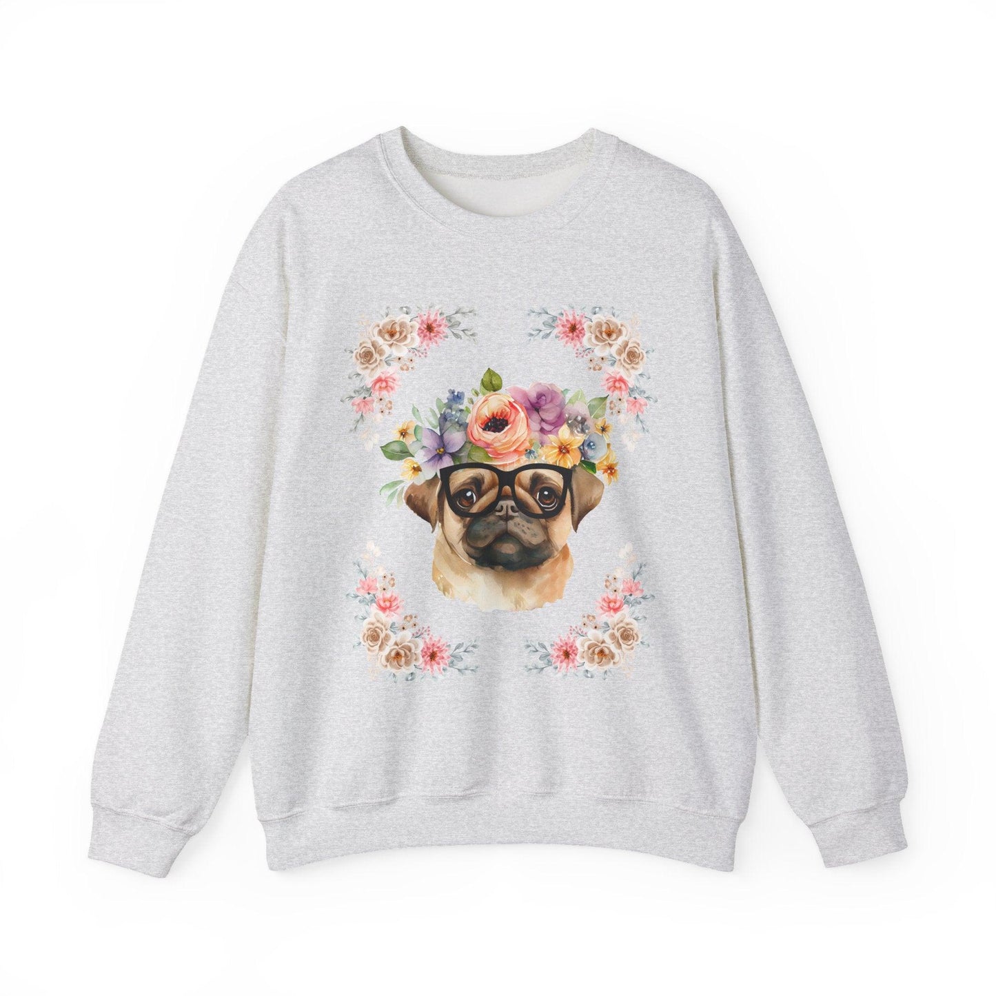 Geeky Goddess Pug Unisex Crewneck Sweatshirt