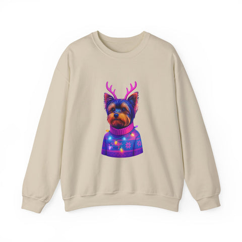 Festive Dog Sweatshirt, Cozy Unisex Crewneck, Pet Lover Gift, Holiday Apparel, Cute Dog Design