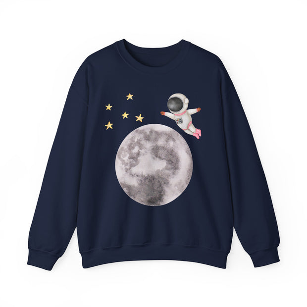 Astronaut Flying To The Moon Unisex Crewneck Sweatshirt