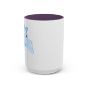 Blue Saturn Wrapped In A Blue Bow Accent Coffee Mug