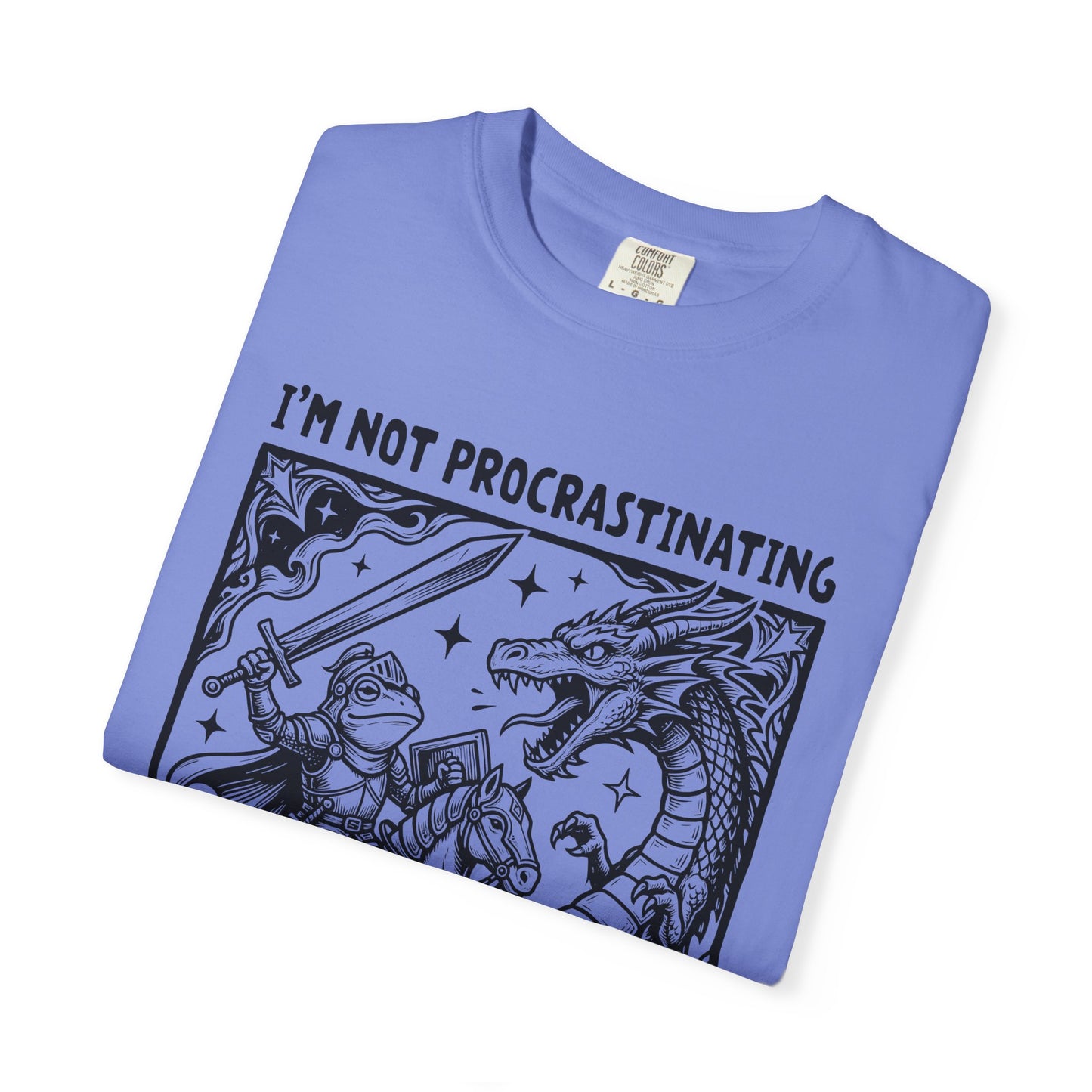 I'm Not Procrastinating I'm Doing Side Quests T-Shirt, Funny Gamer Tee, RPG Knight vs Dragon Shirt, Fantasy Gaming Graphic T-Shirt, Nerd Gift