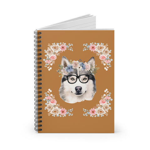 Geeky Goddess Siberian Husky Spiral Notebook