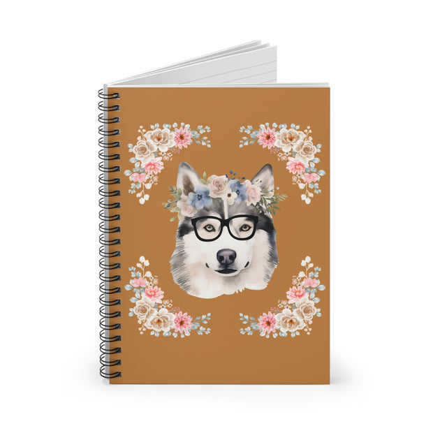 Geeky Goddess Siberian Husky Spiral Notebook