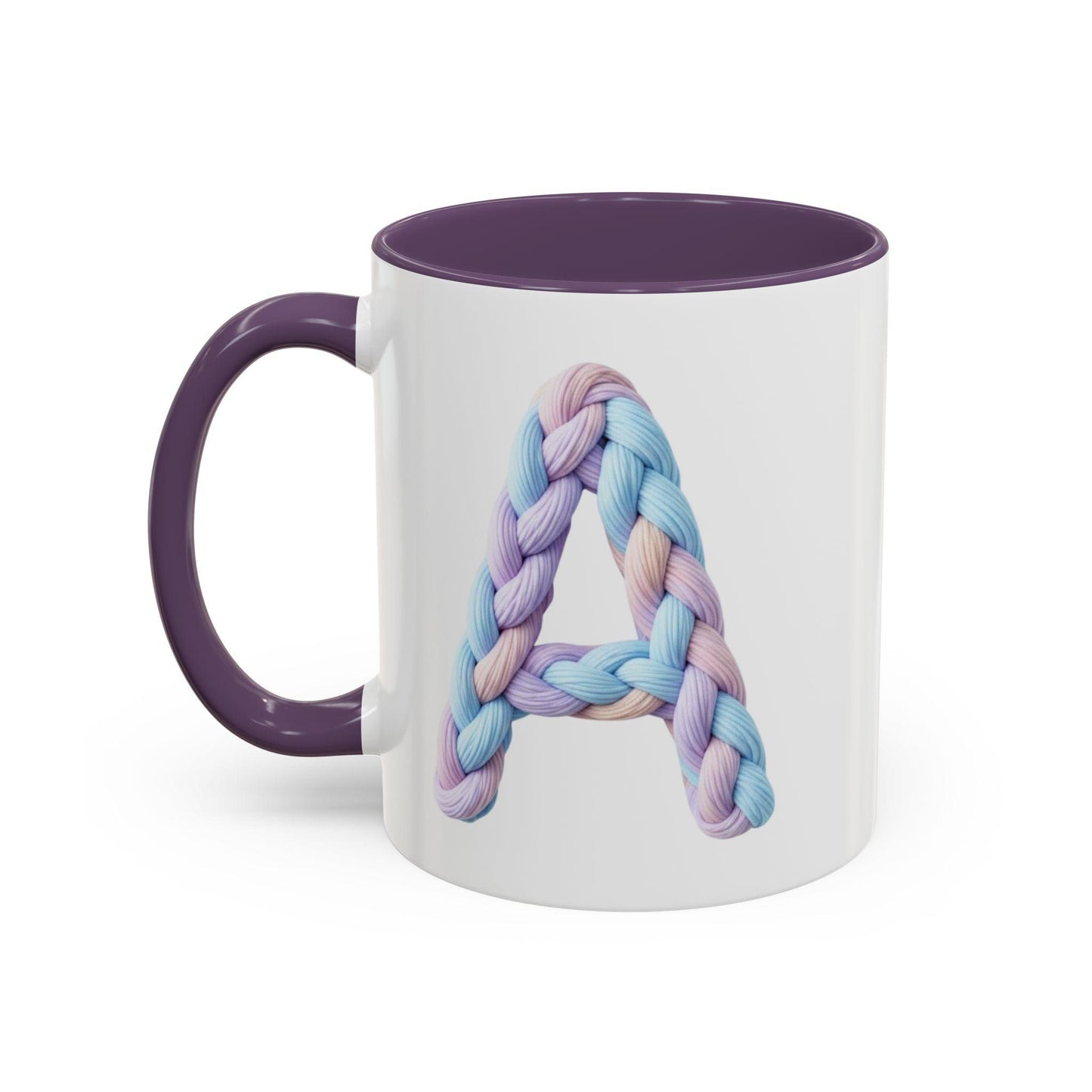 Minimalist Embroidery Typography Accent Coffee Mug | Pastel Thread Design