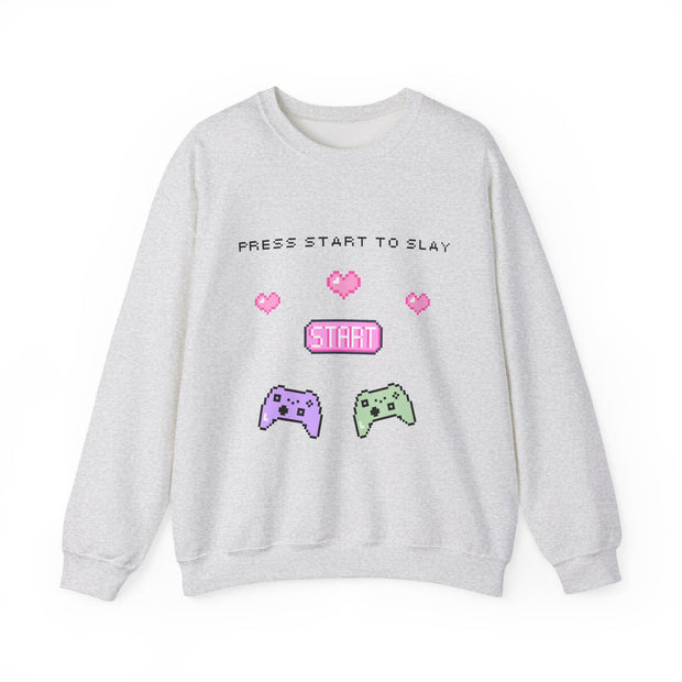 'Press Start to Slay' Unisex Crewneck Sweatshirt