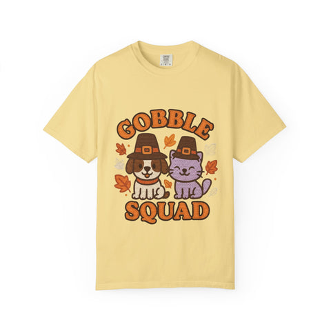 Thanksgiving Gobble Squad T-shirt, Unisex Tee for Pet Lovers, Fall Apparel, Thanksgiving Celebration, Cute Animal Shirt, Seasonal Gift