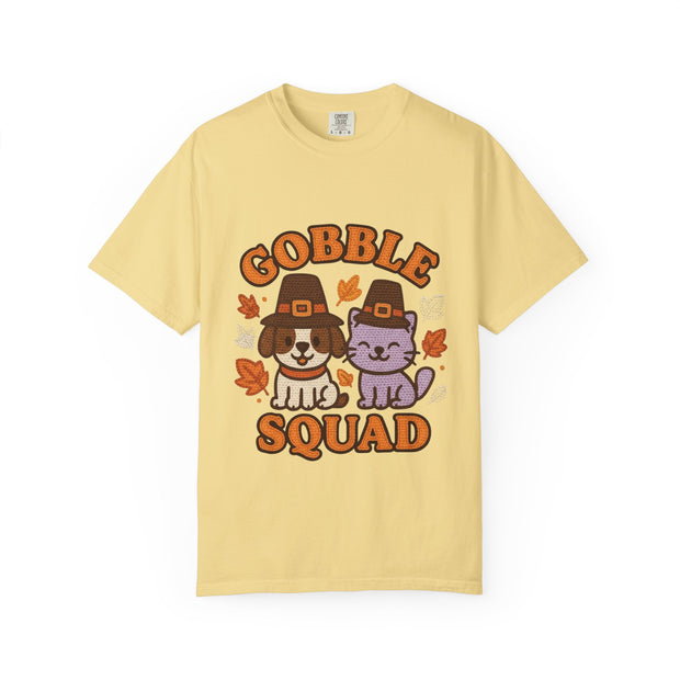Thanksgiving Gobble Squad T-shirt, Unisex Tee for Pet Lovers, Fall Apparel, Thanksgiving Celebration, Cute Animal Shirt, Seasonal Gift