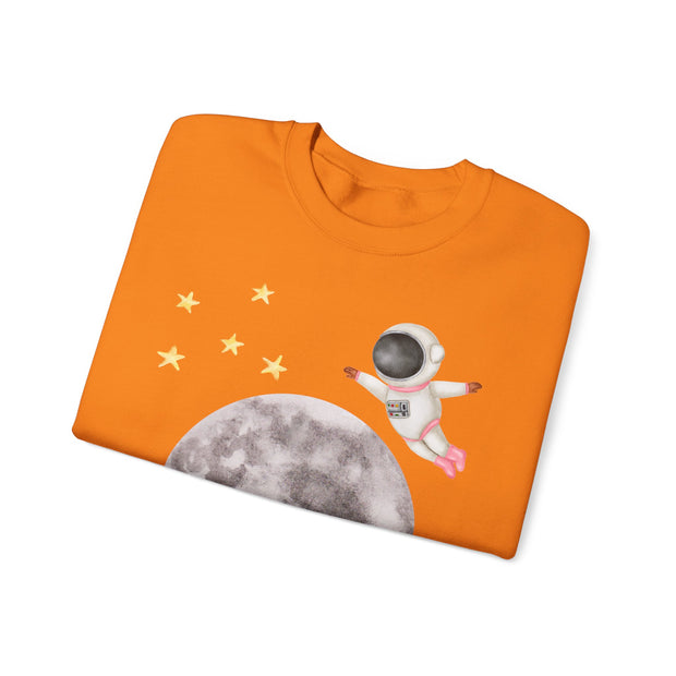 Astronaut Flying To The Moon Unisex Crewneck Sweatshirt