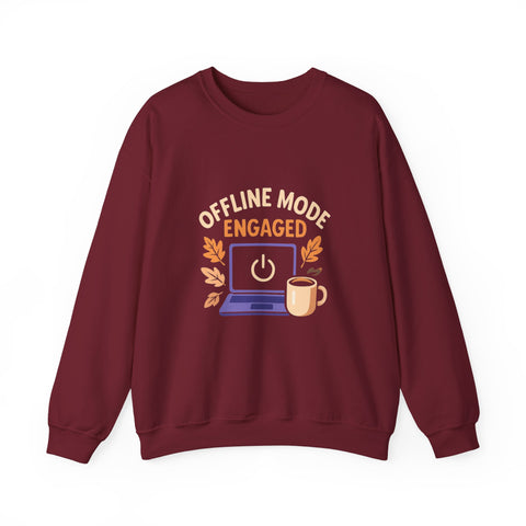 Cozy Offline Mode Sweatshirt, Relaxed Lounge Wear, Fall Fashion, Gift for Remote Workers, Engagement Celebration