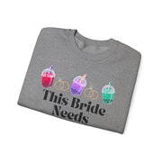 'This Bride Needs Boba' Unisex Crewneck Sweatshirt