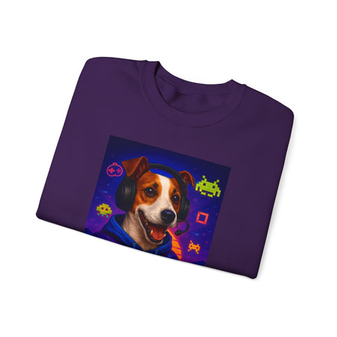 Gaming Jack Russell Controller sweatshirt | Retro Arcade Gamer Puppy Graphic