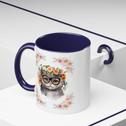 Geeky Goddess Gray Cat Accent Coffee Mug