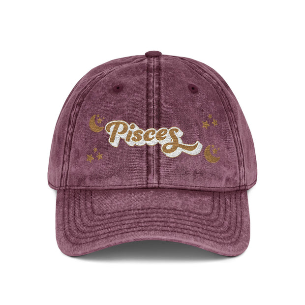 'Pisces' Vintage Embroidered Cap