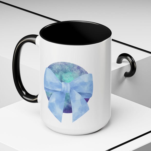 Blue/Green Planet Wrapped In A Bow Accent Coffee Mug