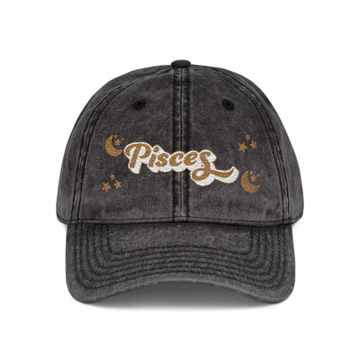 'Pisces' Vintage Embroidered Cap