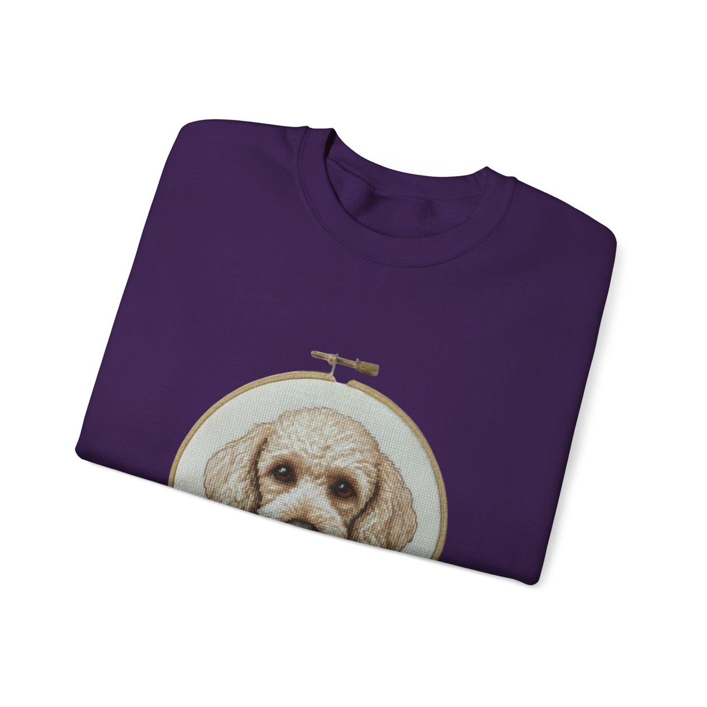 Vintage Embroidery Poodle Portrait sweatshirt | Dog Hoop Art