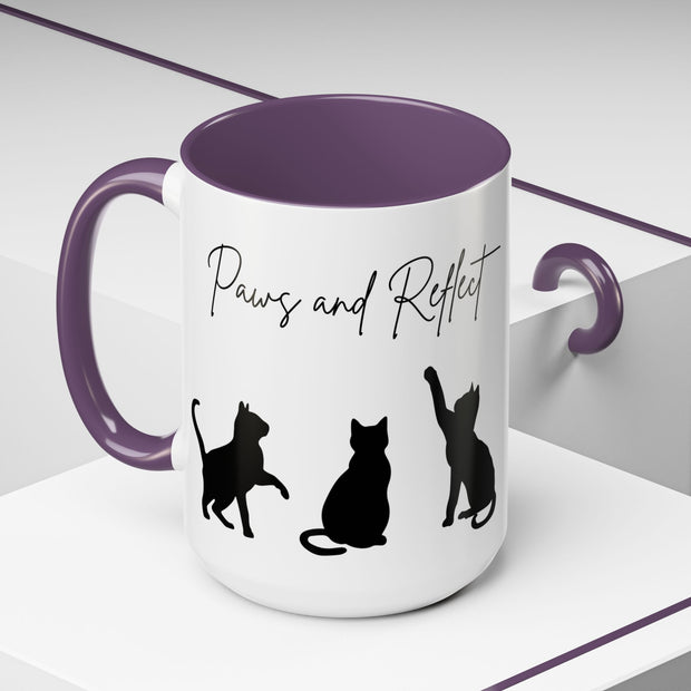 'Paws and Reflect' Cats Accent Coffee Mug