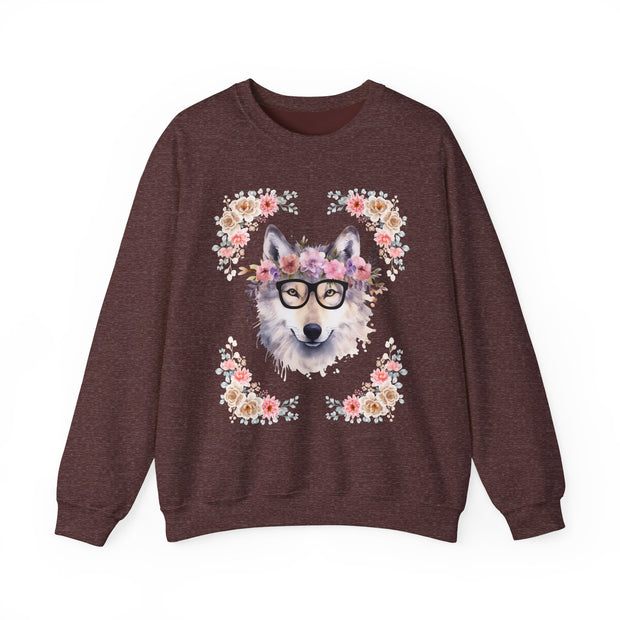 Geeky Goddess Wolf Unisex Crewneck Sweatshirt