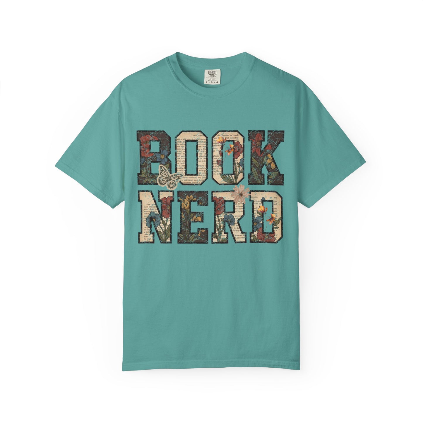 Book Nerd T-Shirt | Vintage Collage Lettering, Reading Lover Tee