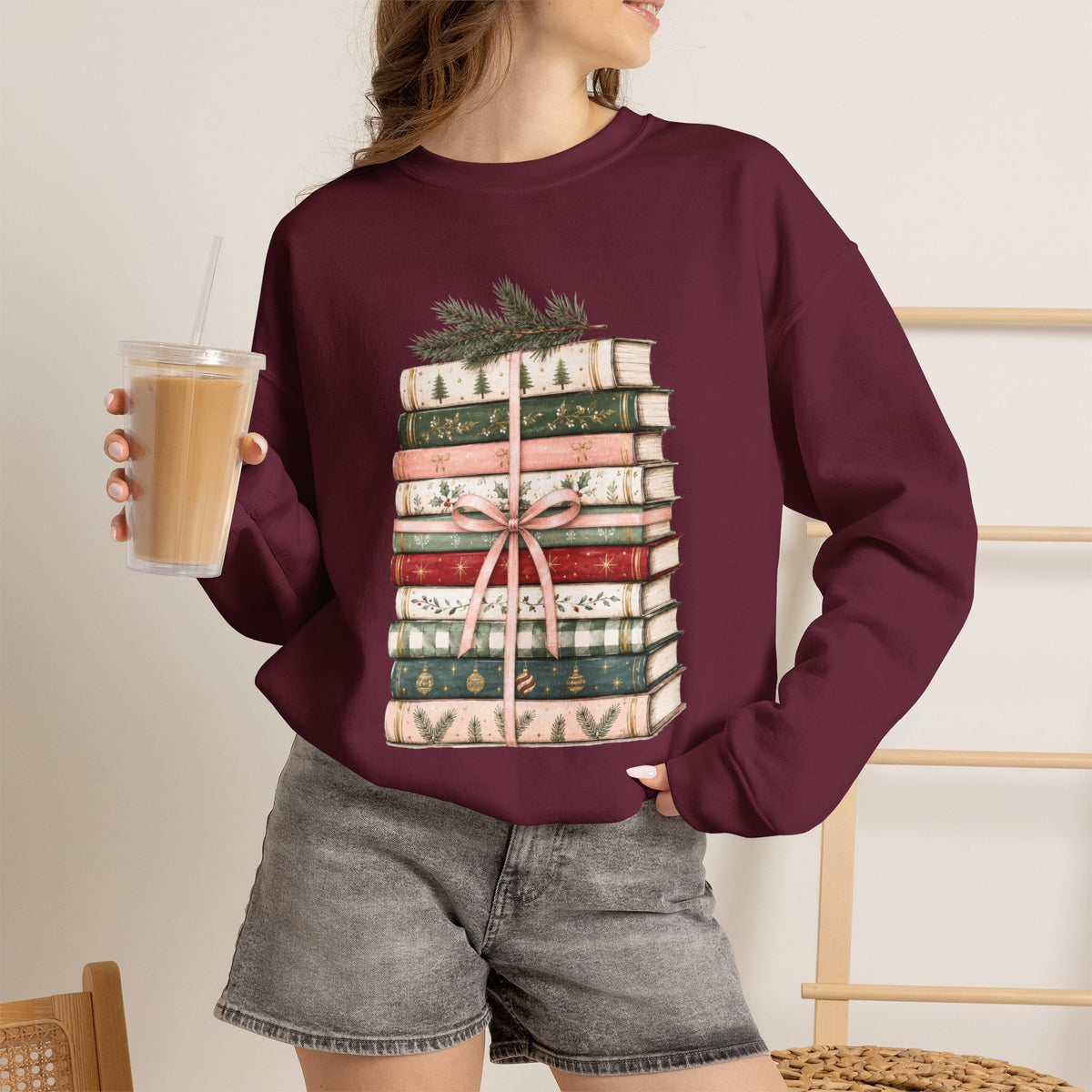 Bookish Christmas Sweatshirt, Christmas Book Lover Crewneck, Cozy Reader Sweater, BookTok Holiday Shirt, Reader Christmas Gift