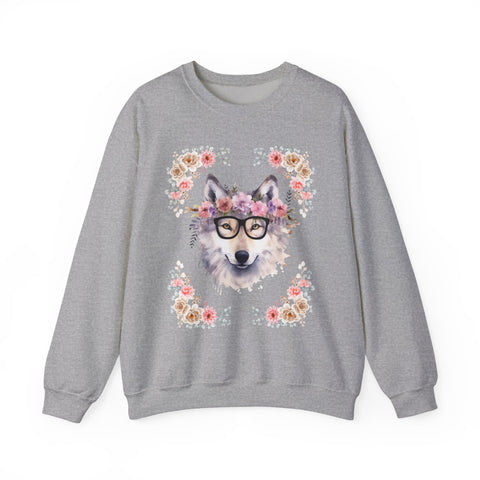 Geeky Goddess Wolf Unisex Crewneck Sweatshirt