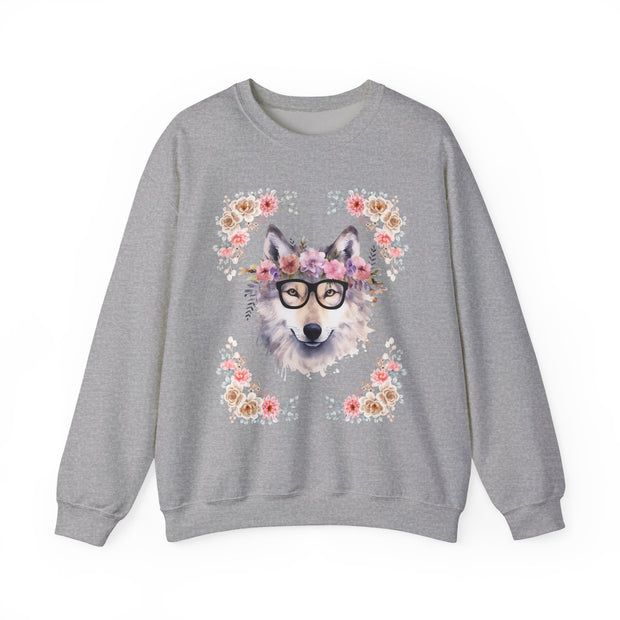 Geeky Goddess Wolf Unisex Crewneck Sweatshirt
