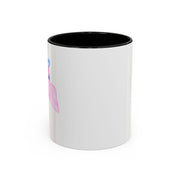 Blue Saturn Wrapped In A Pink Bow Accent Coffee Mug