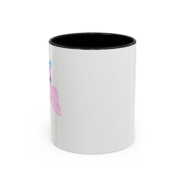 Blue Saturn Wrapped In A Pink Bow Accent Coffee Mug