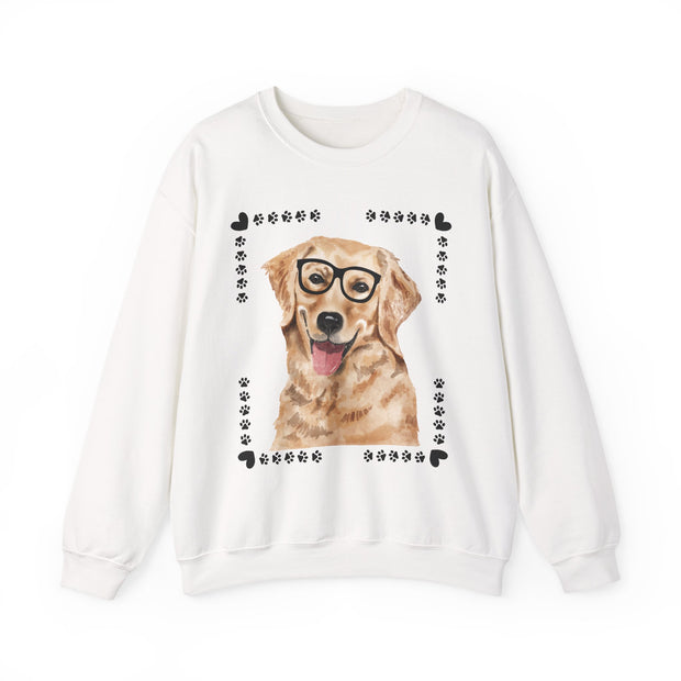 Geeky Good Golden Retriever Unisex Crewneck Sweatshirt