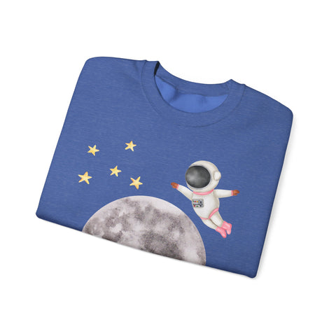 Astronaut Flying To The Moon Unisex Crewneck Sweatshirt