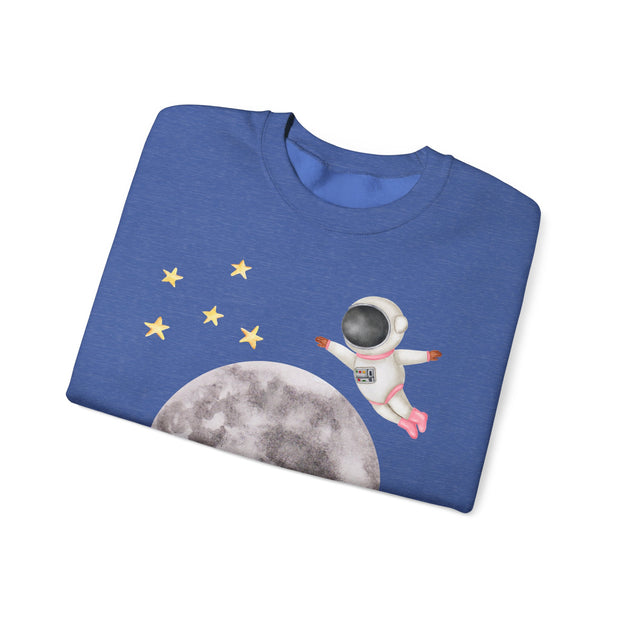 Astronaut Flying To The Moon Unisex Crewneck Sweatshirt