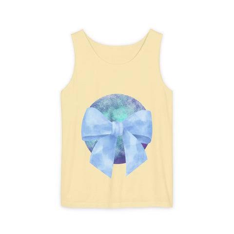 Blue/Green Planet Wrapped In A Bow Unisex Tank Top