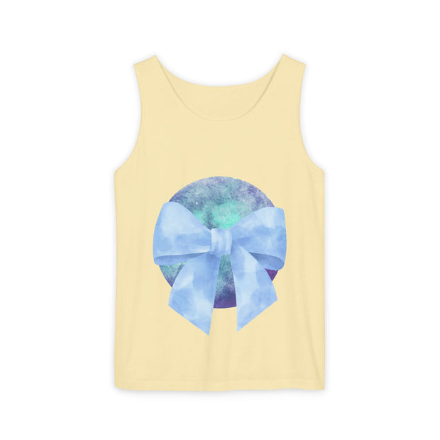 Blue/Green Planet Wrapped In A Bow Unisex Tank Top