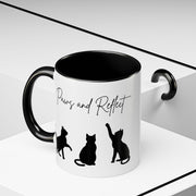 'Paws and Reflect' Cats Accent Coffee Mug