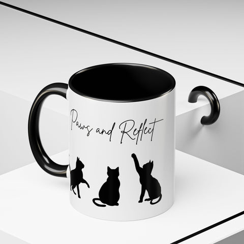 'Paws and Reflect' Cats Accent Coffee Mug