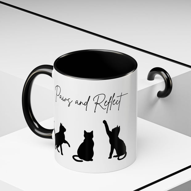 'Paws and Reflect' Cats Accent Coffee Mug