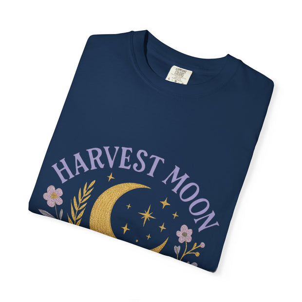 Harvest Moon Society Unisex T-Shirt, Cozy Graphic Tee, Astrology Apparel, Gift for Moon Lovers, Autumn Style, Casual Wear