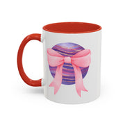 Pink/Purple Planet Wrapped In A Bow Accent Coffee Mug