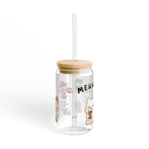 Addicted to Boba, Coffee, and Cats Sipper Glass