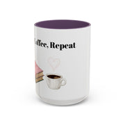 'Books, Coffee, Repeat' Accent Coffee Mug