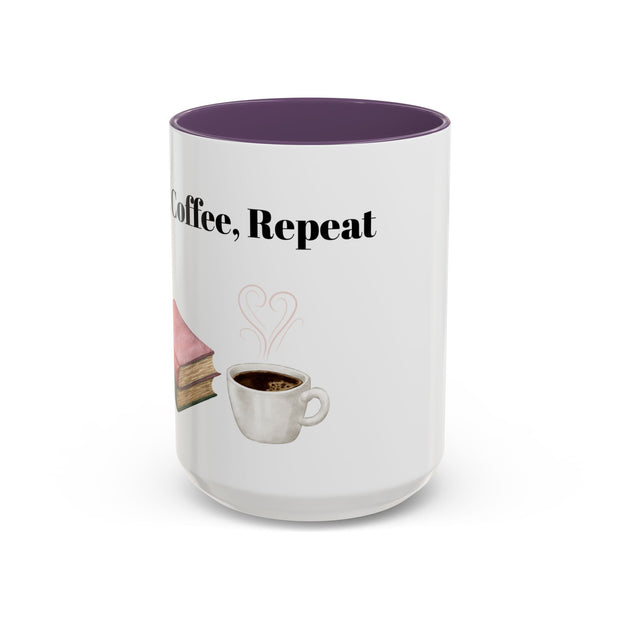 'Books, Coffee, Repeat' Accent Coffee Mug